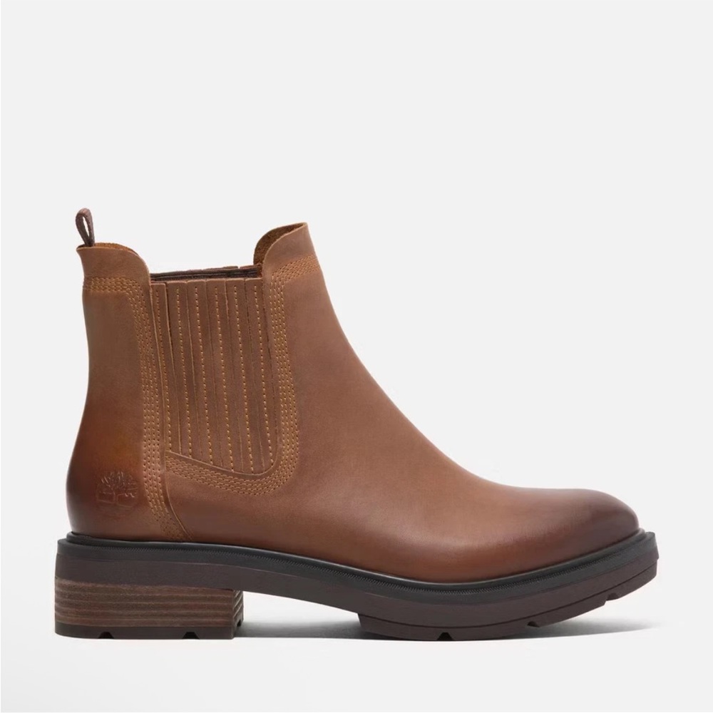 Timberland Women's Brimfield Mid Chelsea Boot, Brown Full-Grain, various sizes